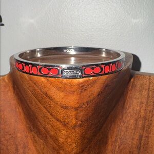 Coach Red and Silver Bangle